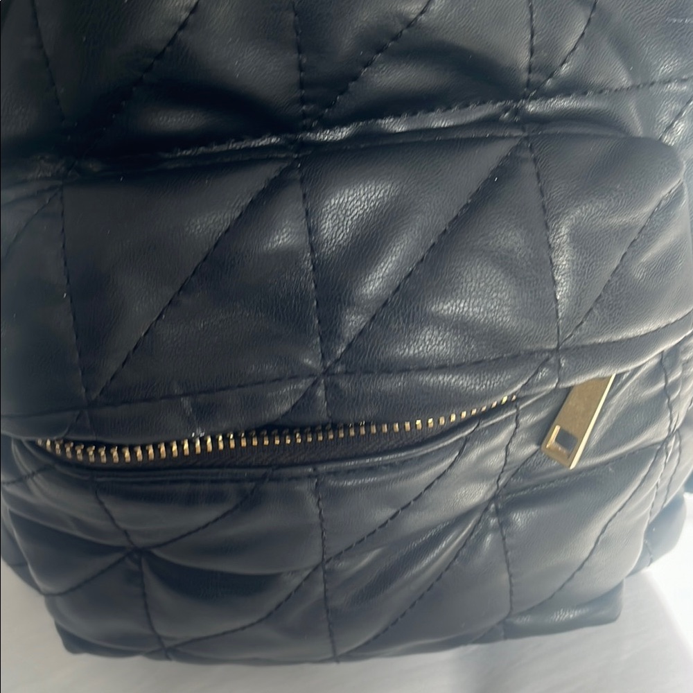 Black Quilted Backpack - Picture 9 of 10